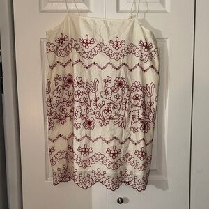 Zara Cream and Red Floral Mini Dress